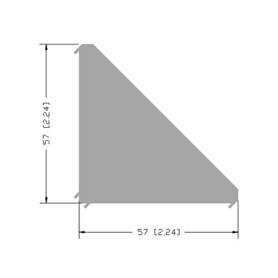 40-150-1SS MODULAR SOLUTIONS GUSSET BRACKET 30MM X 60MM WITH STAINLESS STEEL HARDWARE REINFORCEMENT ANGLE